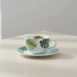 Xícara Café com Pires 80ml Porcelana Schmidt - Dec. Patrícia