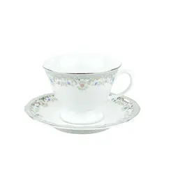 Xícara Chá Com Pires 200ml Porcelana Schmidt - Dec. Saint Germain 2210