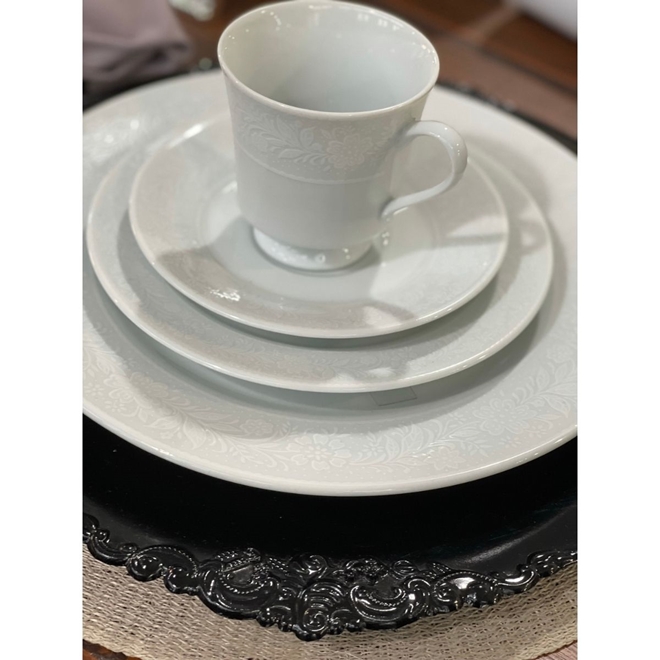 Xícara Café Pires 60ml Porcelana Schmidt Dec Noiva 2248 SCHMIDT