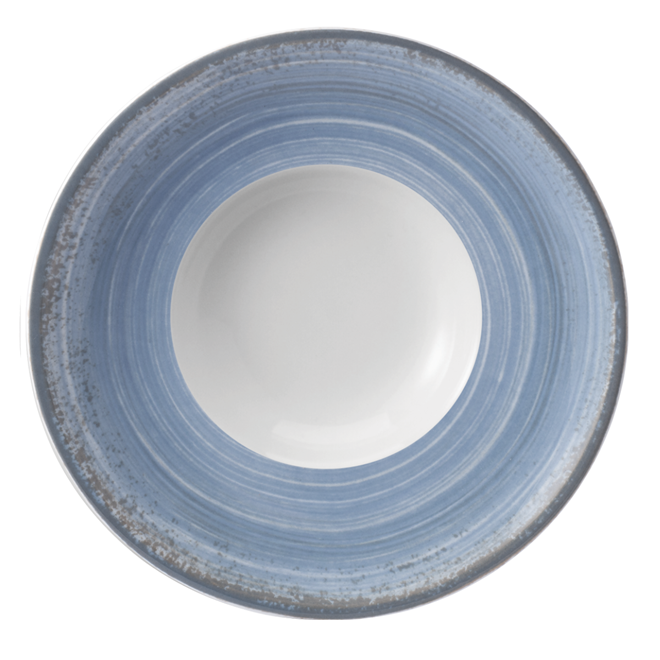 Prato Risoto Cm Porcelana Schmidt Dec Esfera Azul Celeste