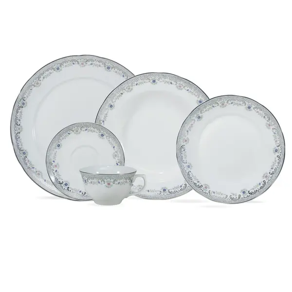 Aparelho Jantar e Chá 20 Peças Porcelana Schmidt - Dec. Saint Germain Izabel 2339