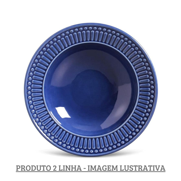 Prato Fundo Cm Roma Azul Navy Porto Brasil Linha Porto Brasil