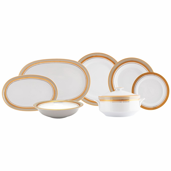 Aparelho de Jantar Porcelana Schmidt 41 Peças Dec Topazio Imperial