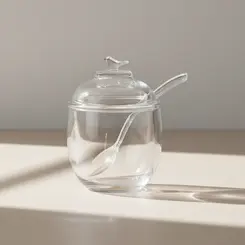 Açucareiro com Colher e Tampa Bird 150ml Cristal Ecológico