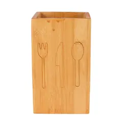 Suporte de Bambu para Talheres 9x15cm - Ponto da Porcelana