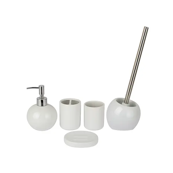 Kit 5 Peças De Banheiro De Ceramica - Ponto da Porcelana