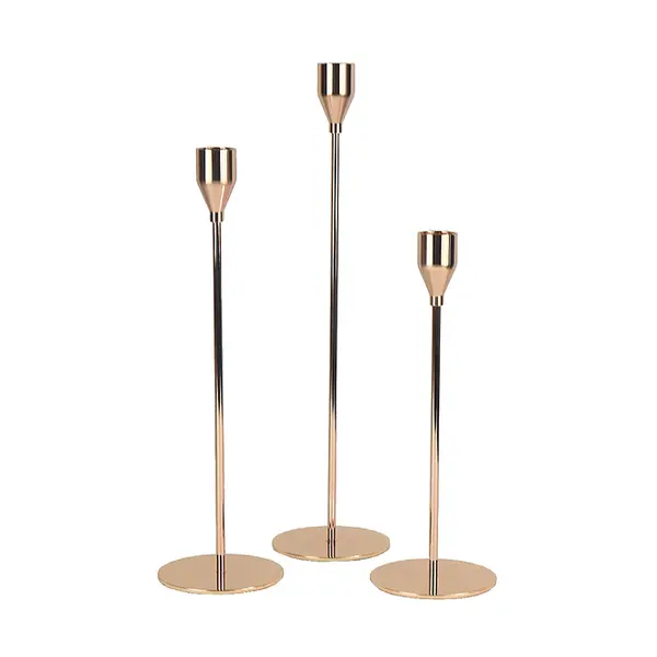 Porta Vela De Ferro Com 3 Peças - Ponto da Porcelana