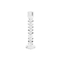 Porta Velas De Vidro Cristal 21,5cm - Ponto da Porcelana