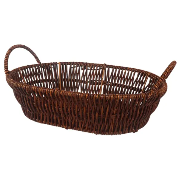 Cesto De Plastico Tipo Vime 30x22x7cm - Ponto da Porcelana