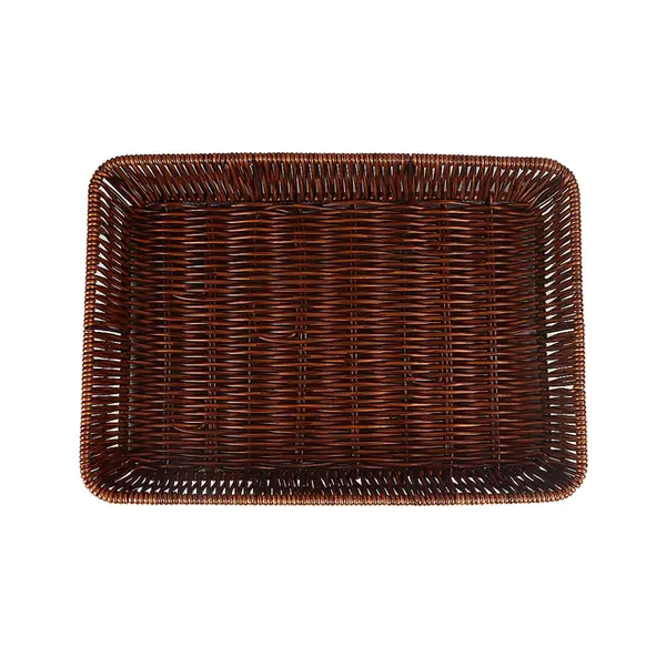 Cesto De Plastico Tipo Vime 33x23x5cm - Ponto da Porcelana