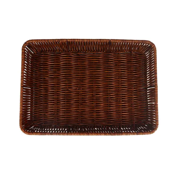 Cesto De Plastico Tipo Vime 40x27x5cm - Ponto da Porcelana