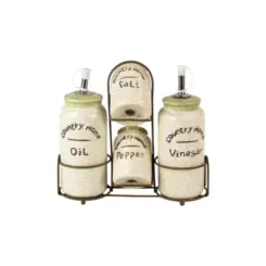 Galheteiro 4 Peças Ceramica - Ponto da Porcelana