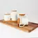 Conjunto 2 Potes Tempero De Ceramica C/Tampa De Bambu 7cm - Ponto da Porcelana