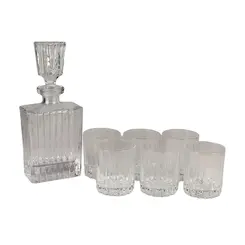 Kit Garrafa + Copos para Whisky em Vidro 7 Peças - Ponto da Porcelana