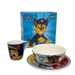 Aparelho Infantil 3 Peças Porcelana Schmidt - Dec. Patrulha Canina Chase