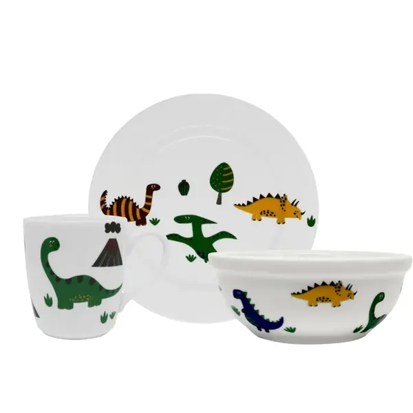 Aparelho Infantil 3 Peças Porcelana Schmidt - Dec. Dinossauro