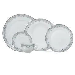Aparelho Jantar e Chá 30 Peças Porcelana Schmidt - Dec. Saint Germain Izabel 2339