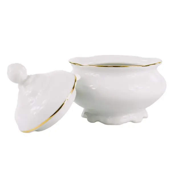 Açucareiro Porcelana Schmidt - Dec. Pomerode Filetado Ouro 0010