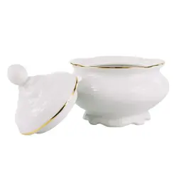 Açucareiro Porcelana Schmidt - Dec. Pomerode Filetado Ouro 0010