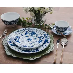 Prato Sobremesa Porcelana Schmidt - Dec. Folhagem 2354