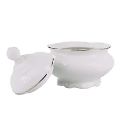 Açucareiro Porcelana Schmidt - Dec. Filetado Prata Pomerode 0012
