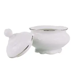 Açucareiro Porcelana Schmidt - Dec. Filetado Prata Pomerode 0012