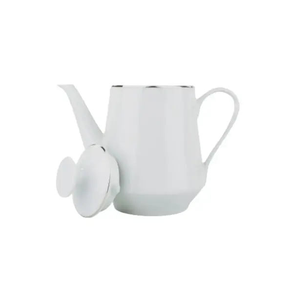 Bule Porcelana Schmidt - Dec. Filetado Prata Itamaraty 0012