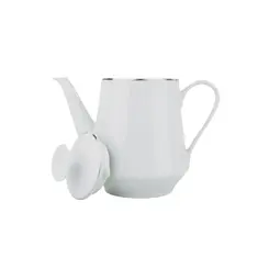 Bule Porcelana Schmidt - Dec. Filetado Prata Itamaraty 0012