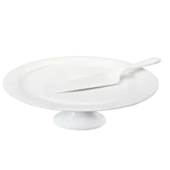 Prato Bolo com Base 30 cm Porcelana Schmidt - Mod. Aba Estreita