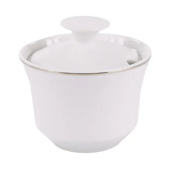 Açucareiro Porcelana Schmidt - Dec. Itamaraty Filetado Prata 0012