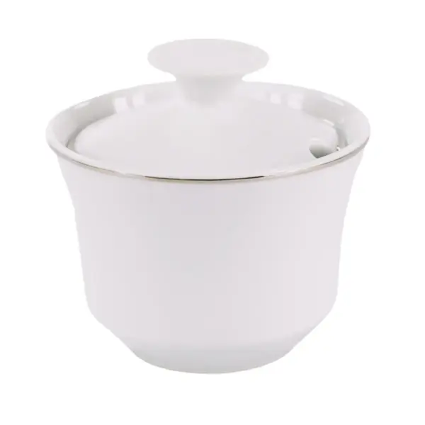 Açucareiro Porcelana Schmidt - Dec. Itamaraty Filetado Prata 0012