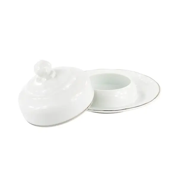 Manteigueira Porcelana Schmidt - Dec. Filetado Prata Pomerode 0012