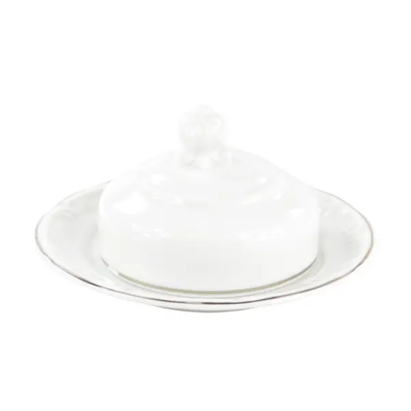 Manteigueira Porcelana Schmidt - Dec. Filetado Prata Pomerode 0012
