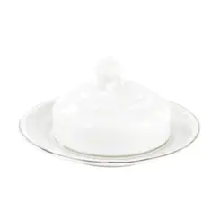 Manteigueira Porcelana Schmidt - Dec. Filetado Prata Pomerode 0012