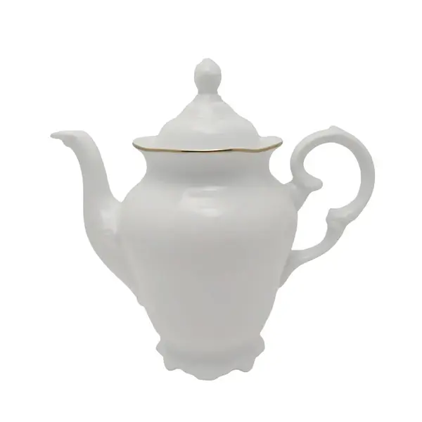 Cafeteira Porcelana Schmidt - Dec. Pomerode Filetado Ouro 0010