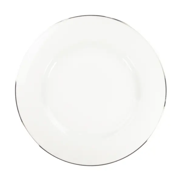 Prato Raso Porcelana Schmidt - Dec. Filetado Prata Itamaraty 0012