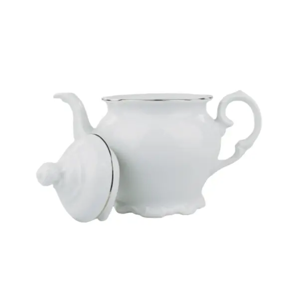 Bule Porcelana Schmidt - Dec. Filetado Prata Pomerode 0012