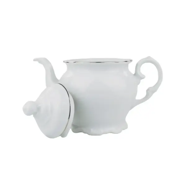 Bule Porcelana Schmidt - Dec. Filetado Prata Pomerode 0012