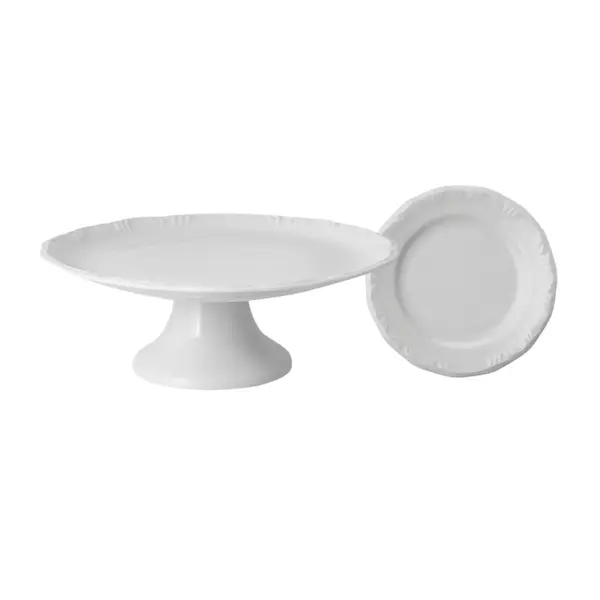 Prato de Bolo com Base Porcelana Schmidt - Mod. Pomerode 114 2ª Linha