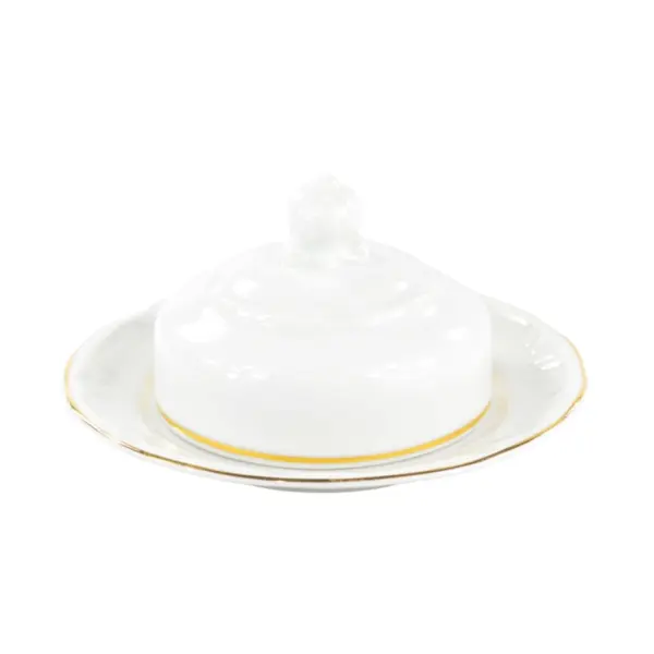 Manteigueira Porcelana Schmidt - Dec. Filetado Ouro Pomerode 0010