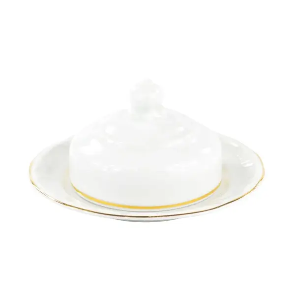 Manteigueira Porcelana Schmidt - Dec. Filetado Ouro Pomerode 0010