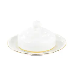 Manteigueira Porcelana Schmidt - Dec. Filetado Ouro Pomerode 0010