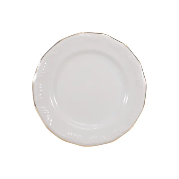 Prato Sobremesa Porcelana Schmidt - Dec. Filetado Ouro Pomerode 0010