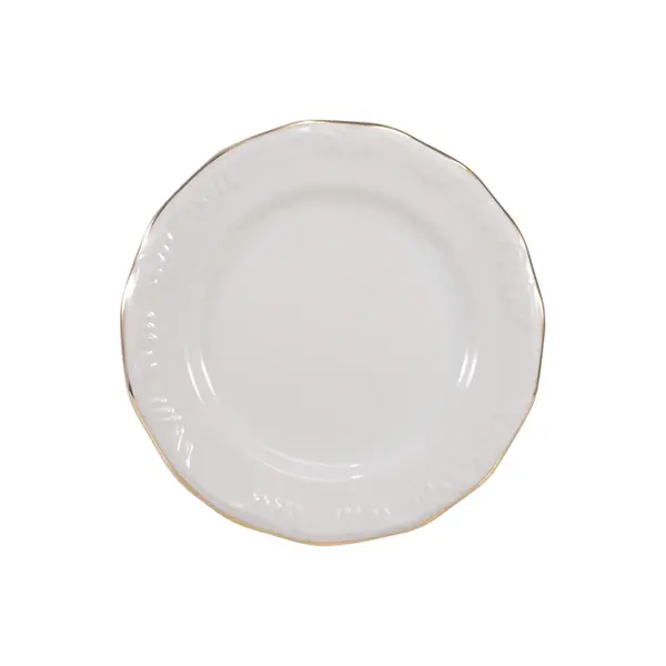 Prato Sobremesa Porcelana Schmidt - Dec. Filetado Ouro Pomerode 0010