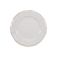 Prato Sobremesa Porcelana Schmidt - Dec. Filetado Ouro Pomerode 0010