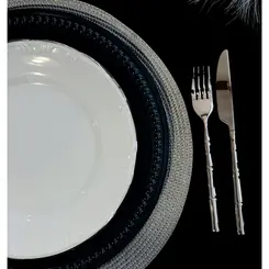 Prato Raso Porcelana Schmidt - Dec. Filetado Prata Pomerode 0012