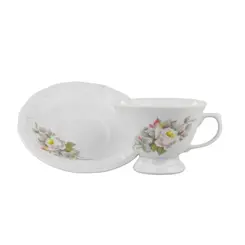 Conjunto com 6 Xícaras Café com Pires Porcelana Schmidt - Dec. Eterna E351
