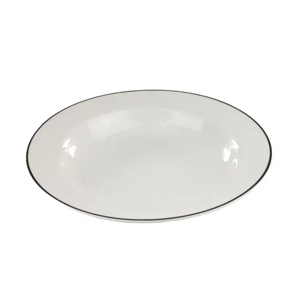 Prato Fundo Porcelana Schmidt - Dec. Filetado Prata Itamaraty 0012