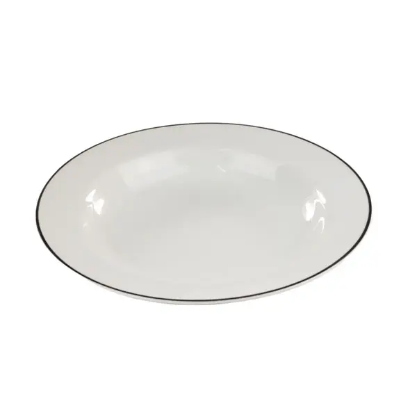 Prato Fundo Porcelana Schmidt - Dec. Filetado Prata Itamaraty 0012