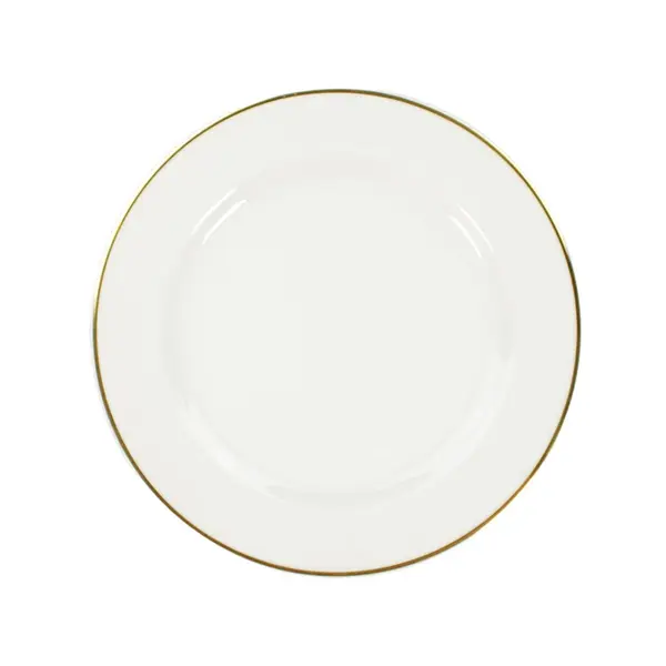 Prato Raso Porcelana Schmidt - Dec. Filetado Ouro Itamaraty 0010